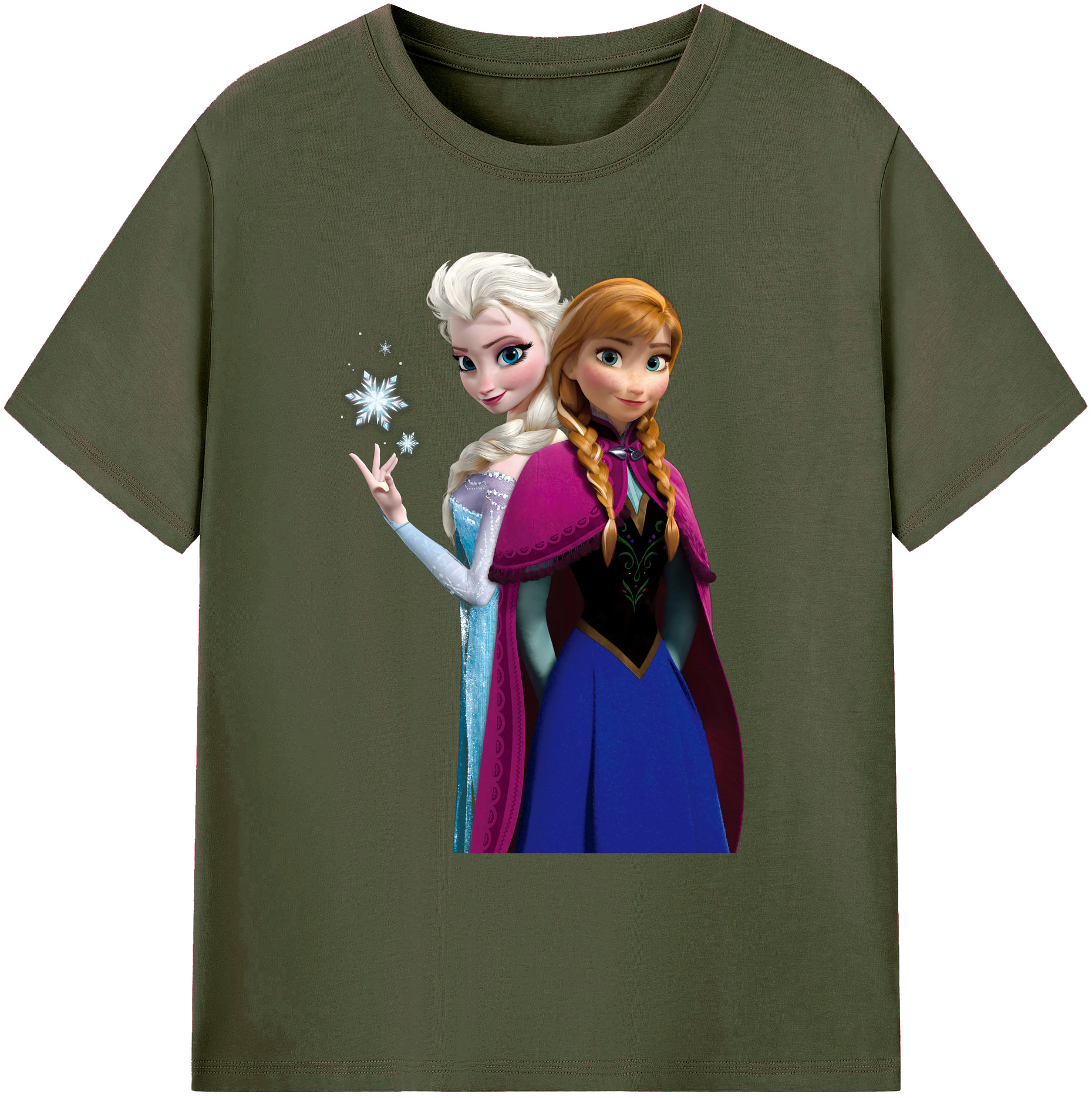 （画像用） アナと雪の女王 アンナ エルサ Frozen Anna Elsa 綿100％ メンズ半袖Tシャツ｜肌触りやわらか＆通気性